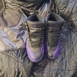 Purple and Black High-Top Sneakers